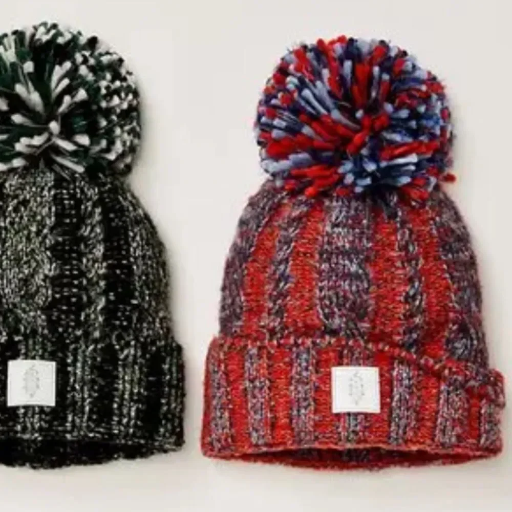 Free People Pom Party Reflective Beanie